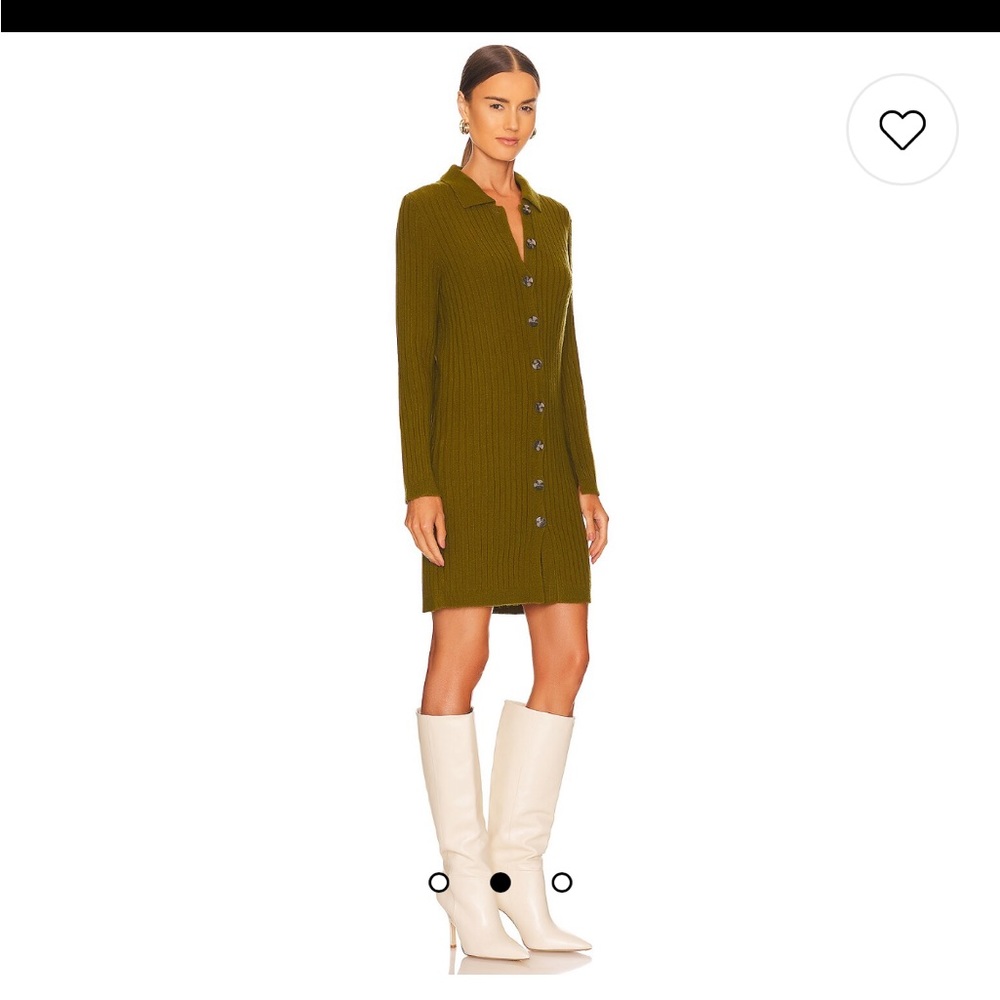 525 Button Down Shirt dress in Fir from Revolve
